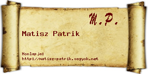 Matisz Patrik névjegykártya
